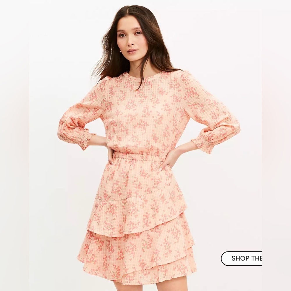 LOFT Meadow Tiered Ruffle Mini Dress - Picture 2 of 14